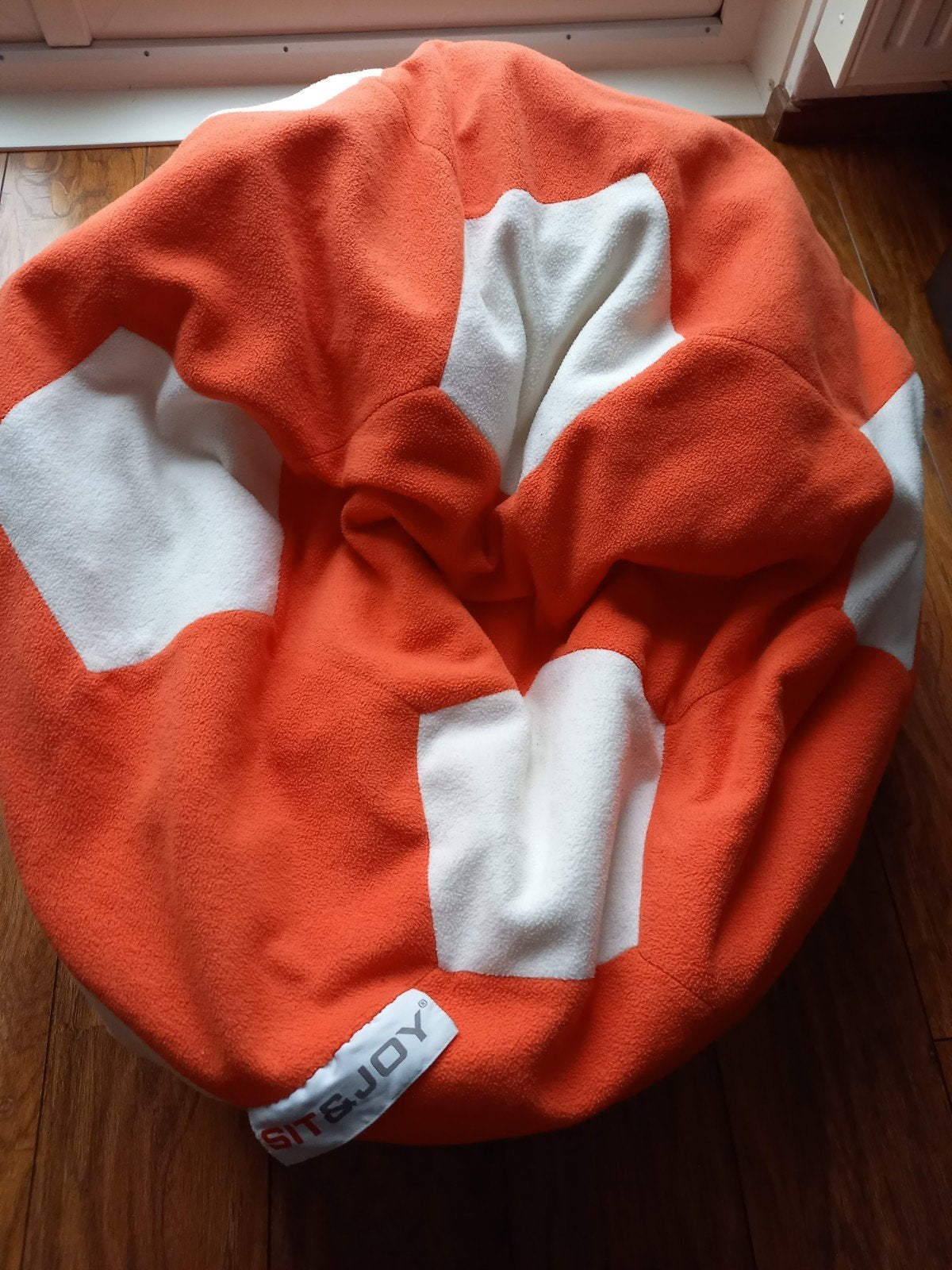 Mooie Sit & Joy voetbal zitzak / poef ,Leuk voor  voetbalfan, Ophalen, Gebruikt