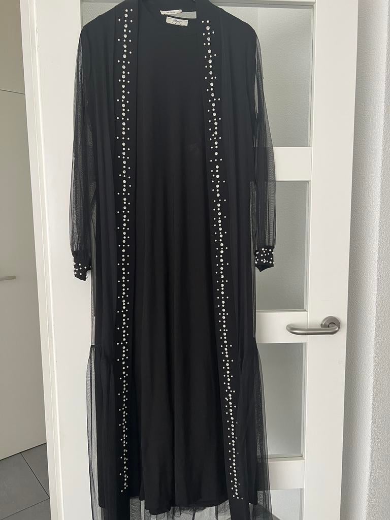 Tesettür abiye,twee delig abaya, Maat 38/40 (M), Overige typen, Zwart, Ophalen of Verzenden