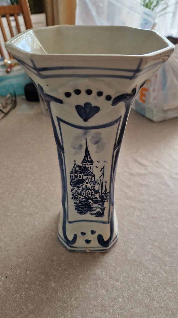 antieke delfts blauwe vaas, Ophalen of Verzenden