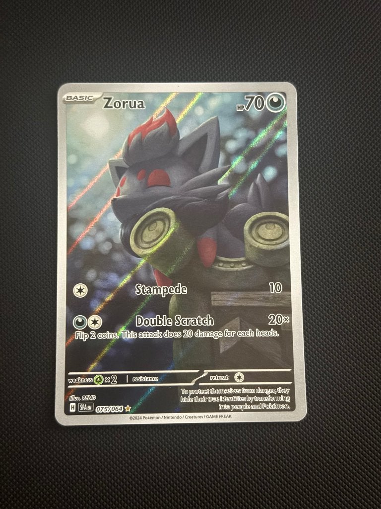 Zorua Pokémon Kaart - H S11a 075/064 - Zo goed als nieuw, Verzenden, Zo goed als nieuw, Losse kaart, Foil