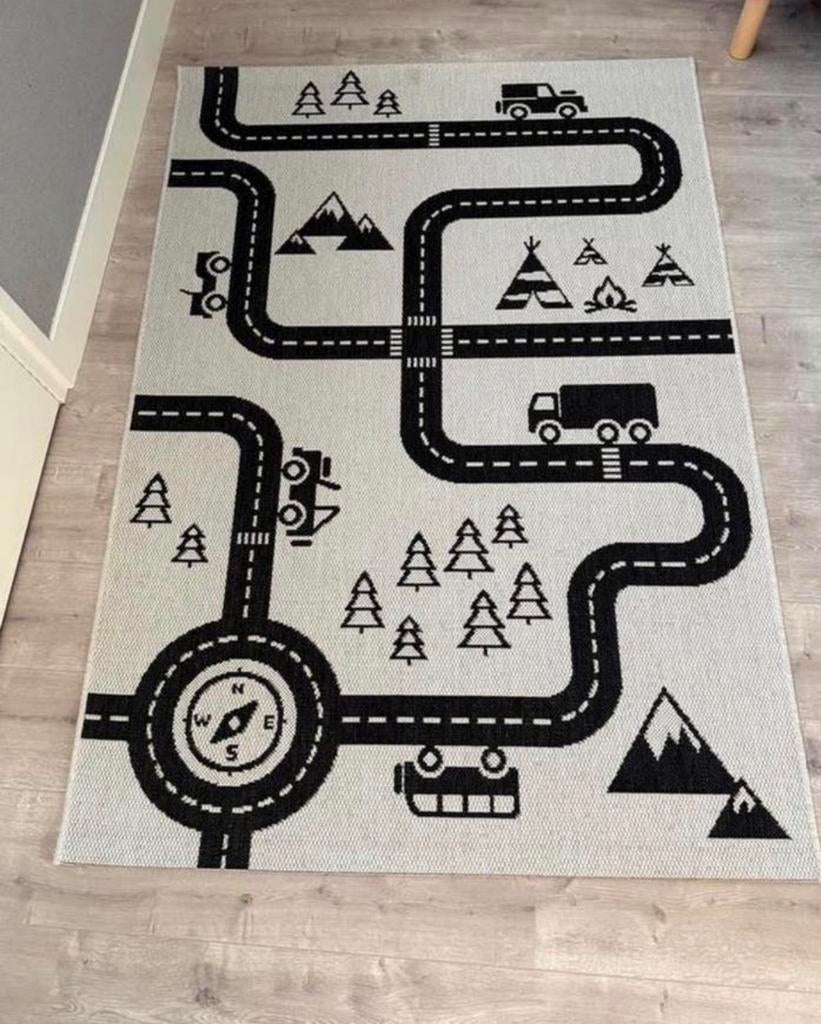 Speelkleed met wegen en auto's - Zwart/Wit, Ophalen, Gebruikt