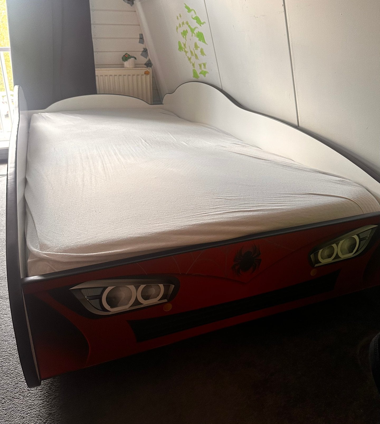 Kinderbed Spiderman 90x200, Ophalen, 90 cm, Eenpersoons, Wit