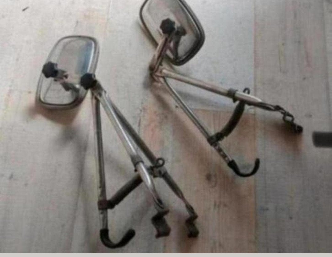 Degelijke vintage rvs caravan spiegels, Auto-onderdelen, Spiegels, Ophalen of Verzenden, Gebruikt, Overige automerken