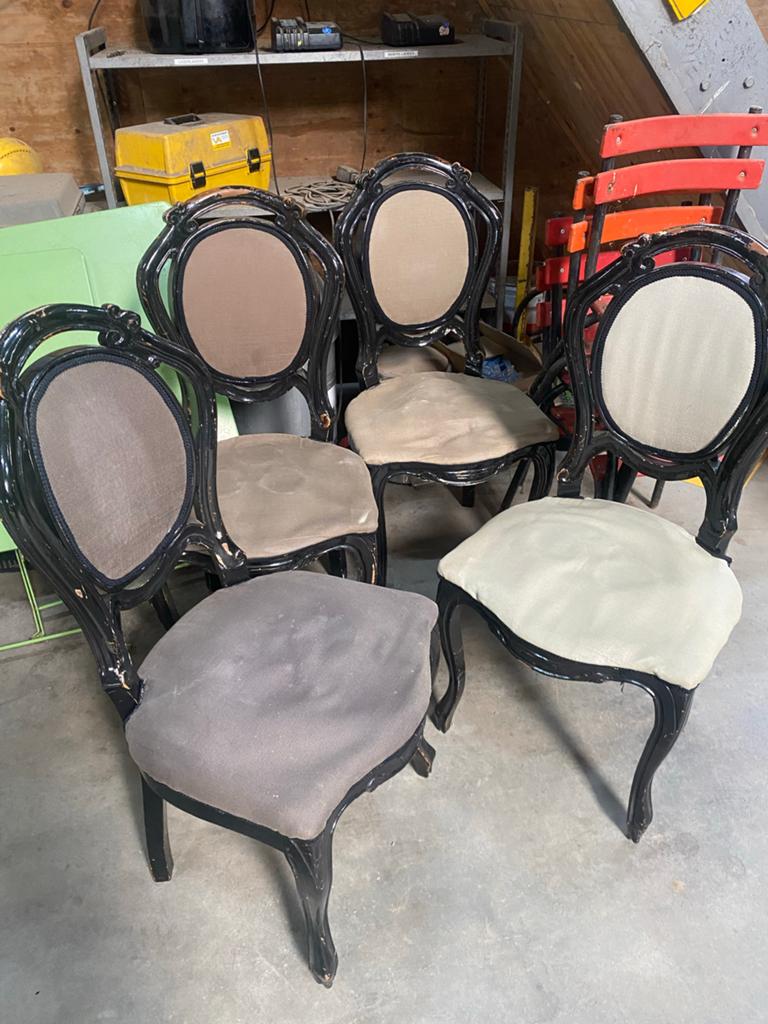 Set van 4 brocante medaillon stoelen, Ophalen