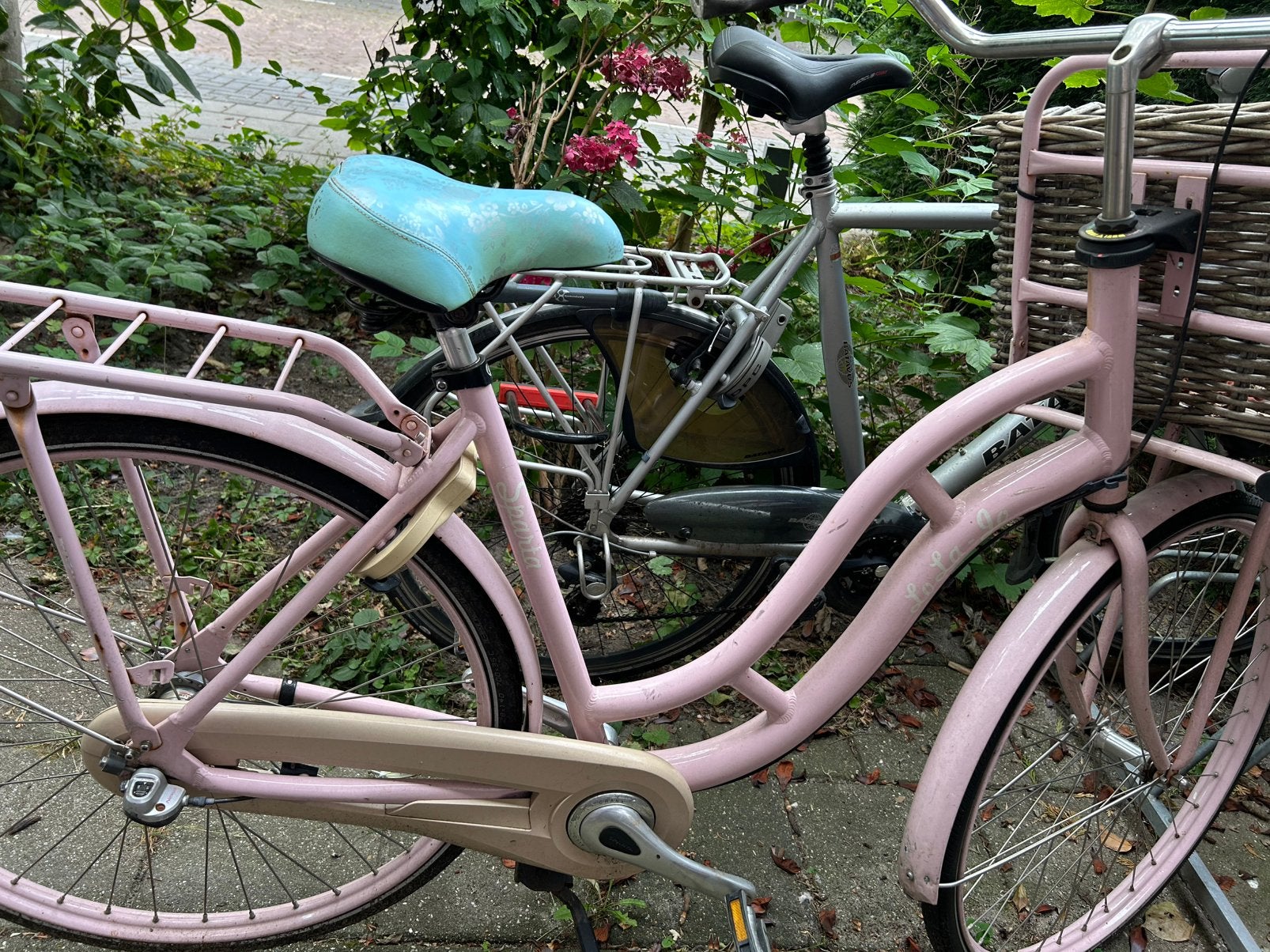 Sparta damesfiets roze lola jo met mandje, Fietsen en Brommers, Ophalen, Terugtraprem, Sparta, 53 tot 56 cm