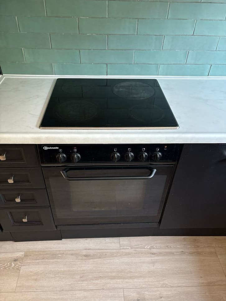 Complete zwarte keuken inclusief apparatuur, Ophalen, Hete lucht, 60 cm of meer, 4 kookzones