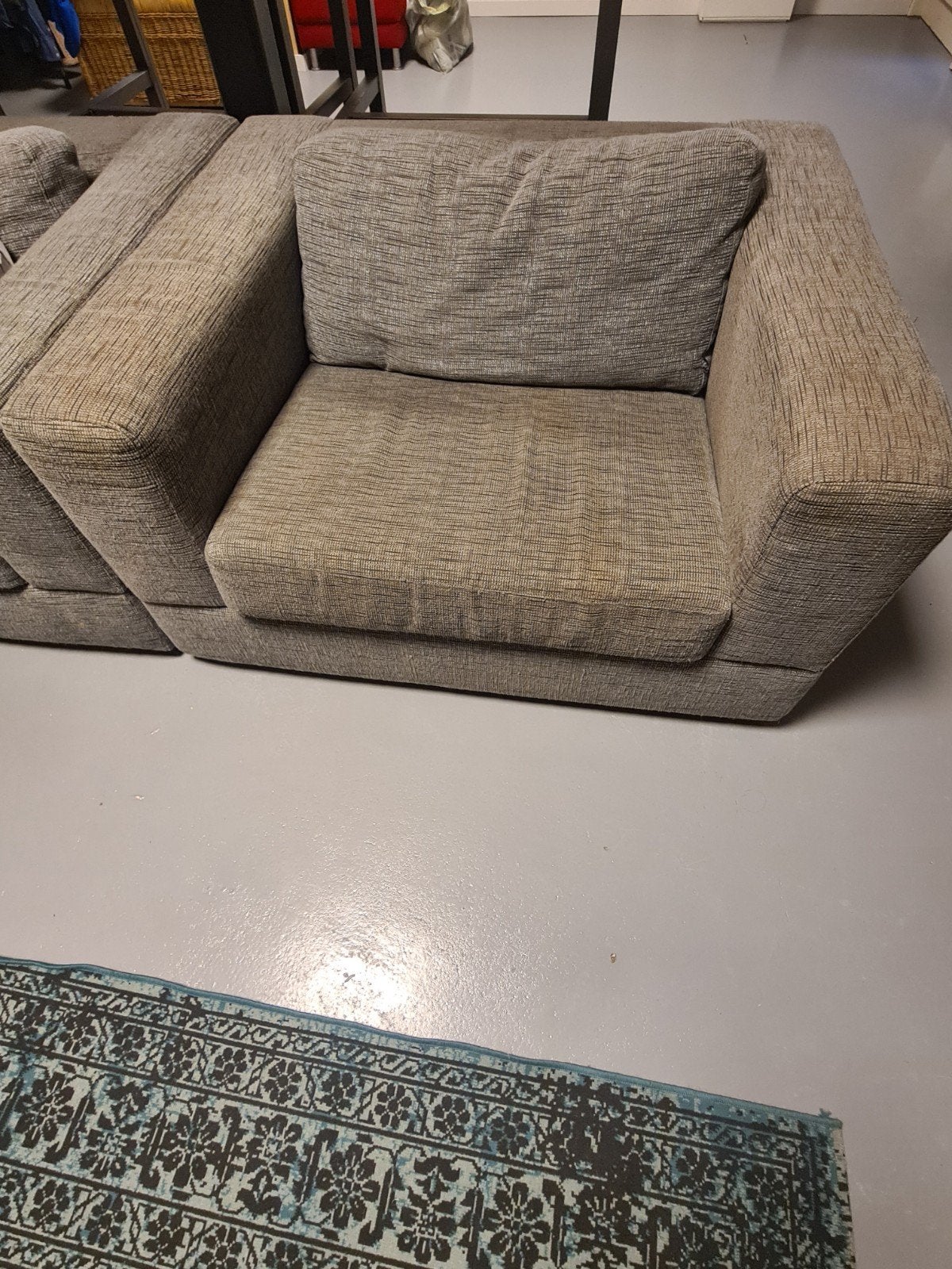 2 love seats fauteuils stoelen grijs, Ophalen, Gebruikt, Eenpersoons, 75 tot 100 cm