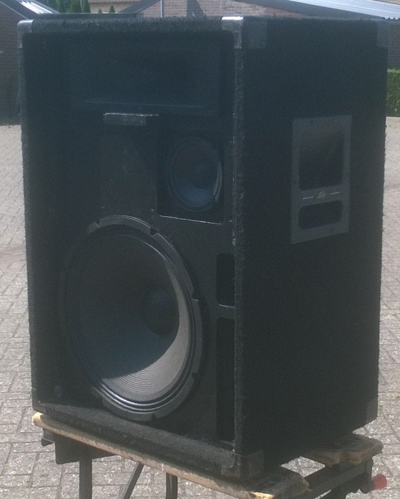 Luidsprekers 15 inch 3-weg 200 Watt, 2 stuks, Stereo speakers, Refurbished, Ophalen of Verzenden, Nb