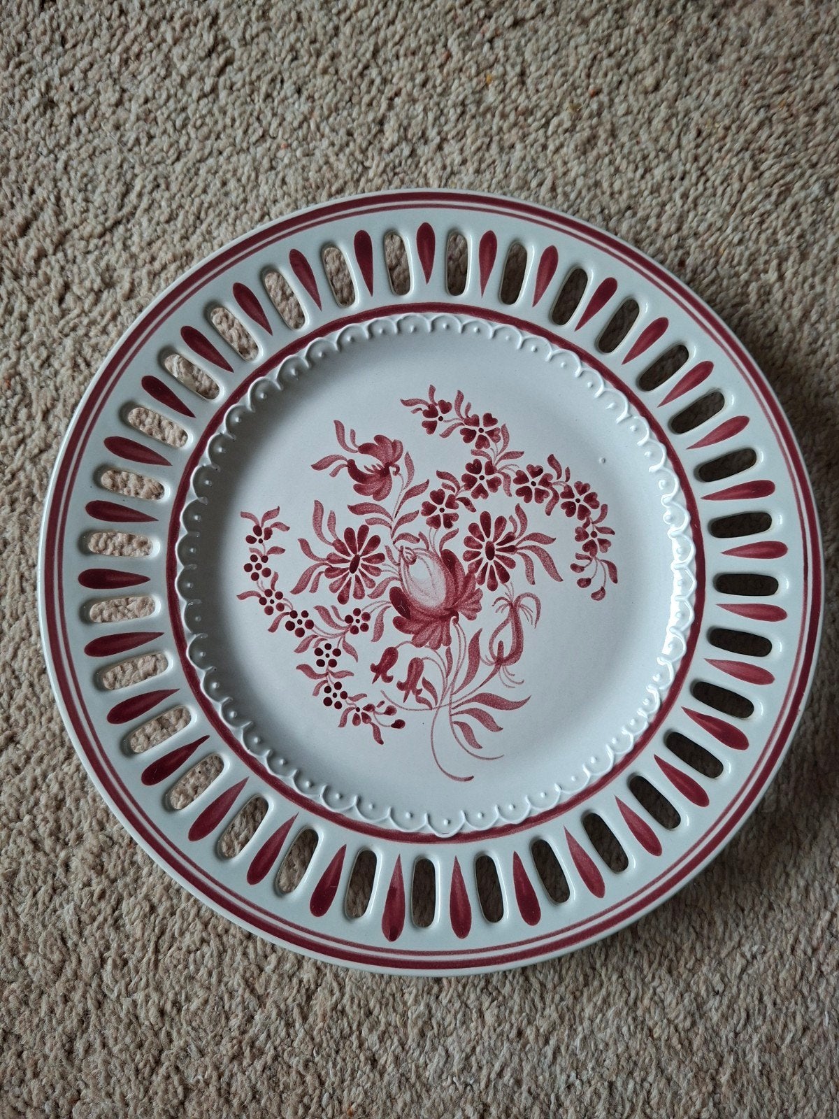 Decoratieve wandbord met bloemmotief, handgeschilderd, Ophalen