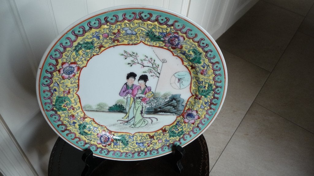 Leuk chinees bord 23.5 cm, Ophalen of Verzenden