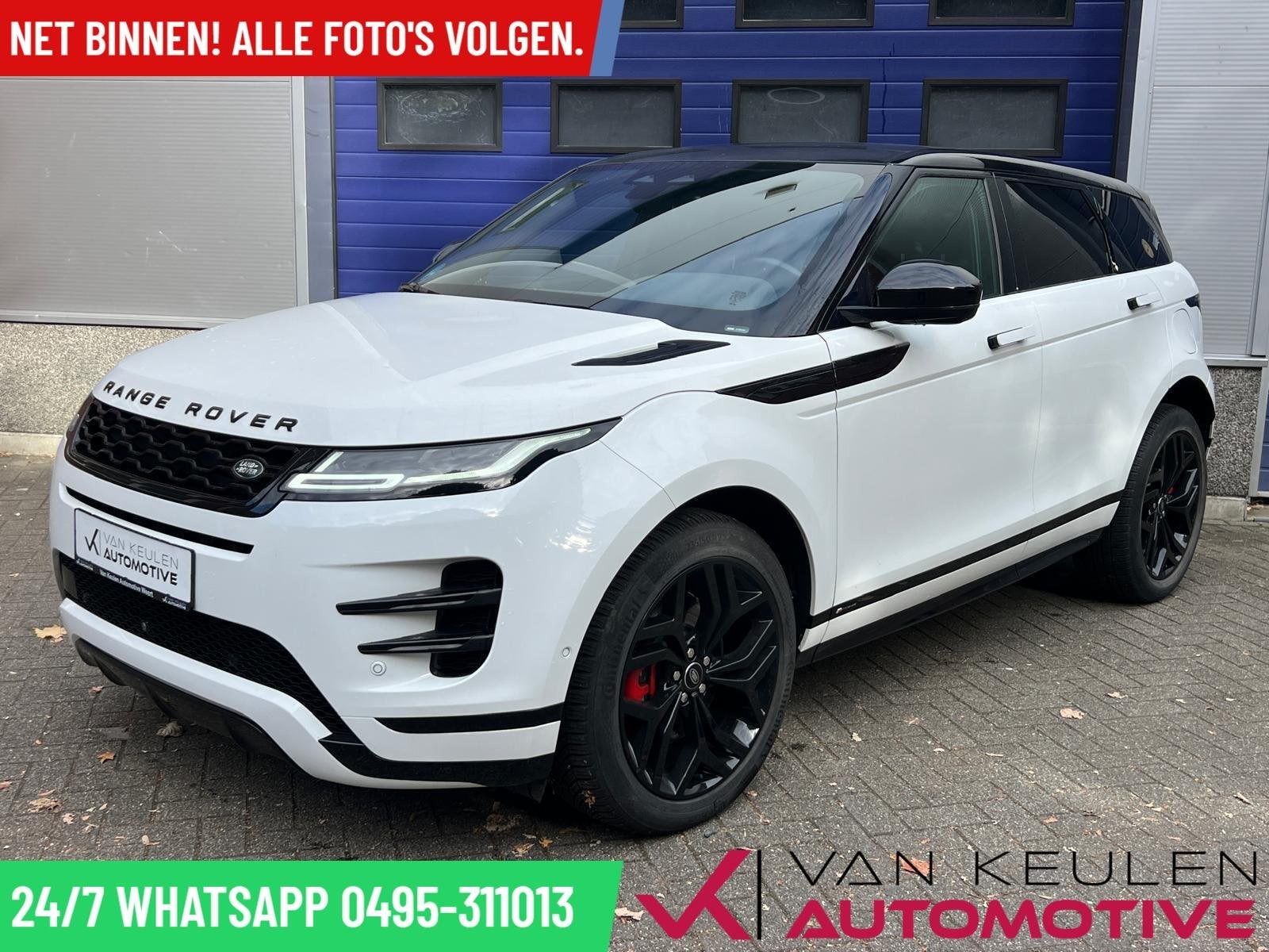 Range Rover Evoque 1.5 P300e AWD R-Dynamic l Panoramadak l, Auto's, Automaat, Zwart, Wit, Bedrijf