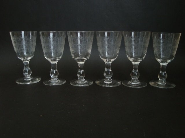 set geslepen guilloche glas port sherry Leerdam kristalunie?, Ophalen of Verzenden