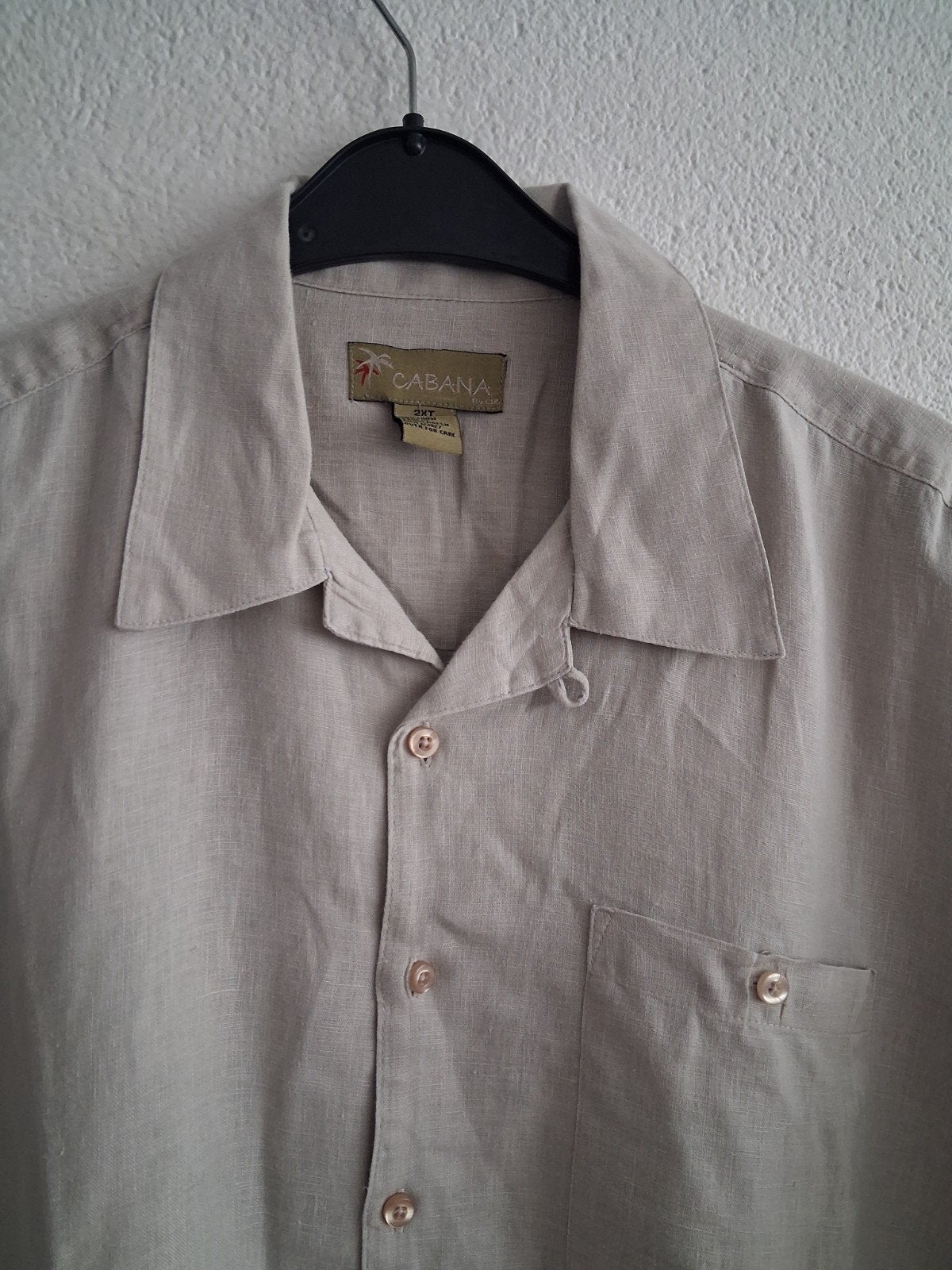 Cabana Heren Linnen Overhemd - Beige - Maat 2XT, Beige, Ophalen of Verzenden, Zo goed als nieuw, Overige halswijdtes