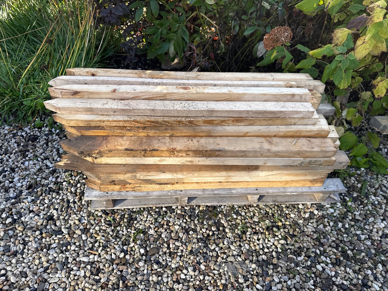 Piketpalen, Doe-het-zelf en Verbouw, Ophalen, Gebruikt, 50 mm of meer, Balk