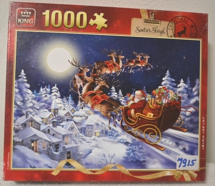 OPRUIMING: Mooie Kerst King puzzel van 1000 stukjes NR 7915, Ophalen of Verzenden, 500 t/m 1500 stukjes, Zo goed als nieuw, Legpuzzel