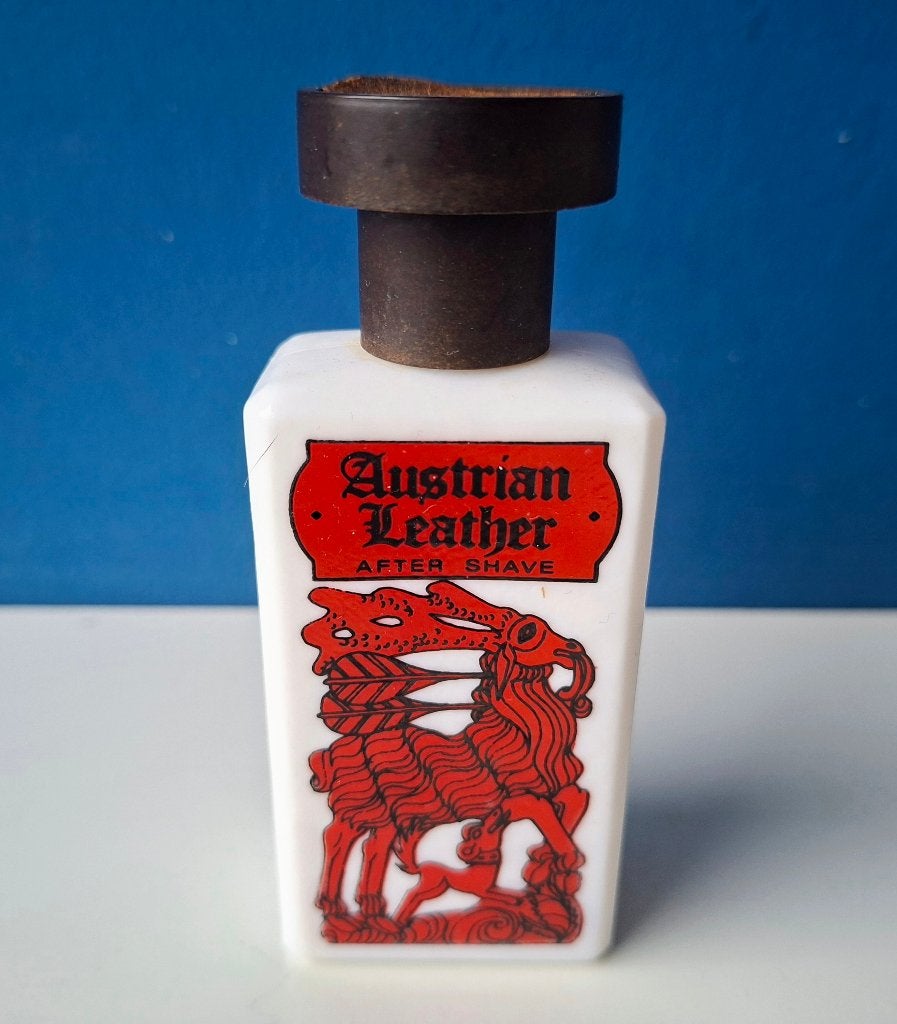 Vintage flesje/Australian Leather After Shave, Verzamelen, Ophalen of Verzenden, Gebruikt, Parfumfles