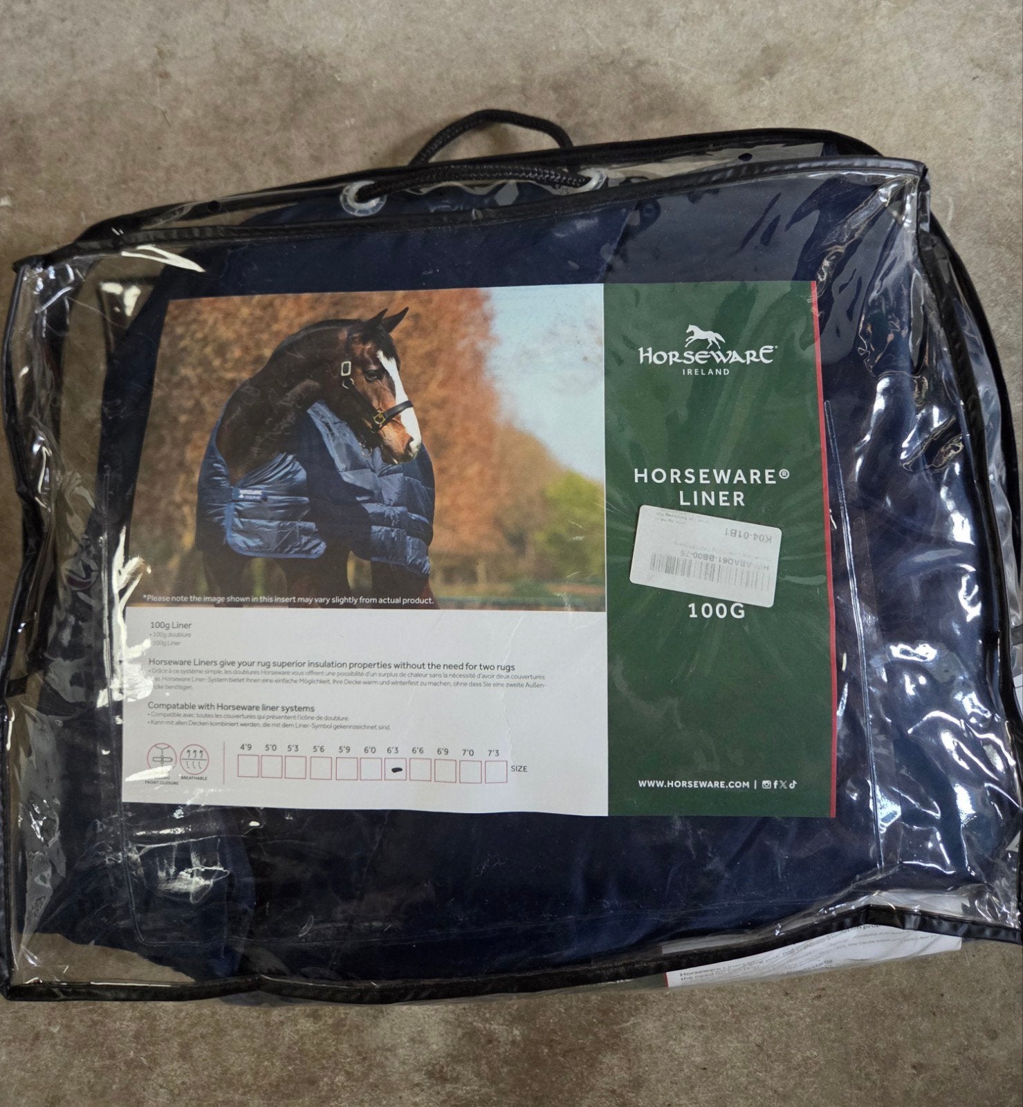 Amigo Horseware liner 100 gram mt 6,3, 100 g, Cob (M), Ophalen of Verzenden, Zo goed als nieuw
