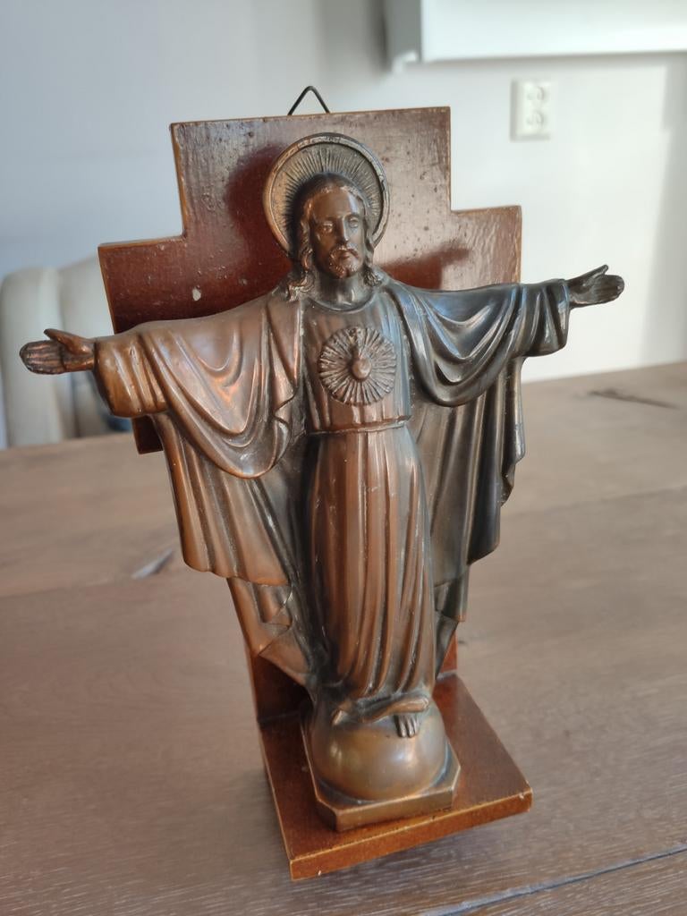 Religieuze figuur Jezus Christus op console, Antiek en Kunst, Ophalen of Verzenden
