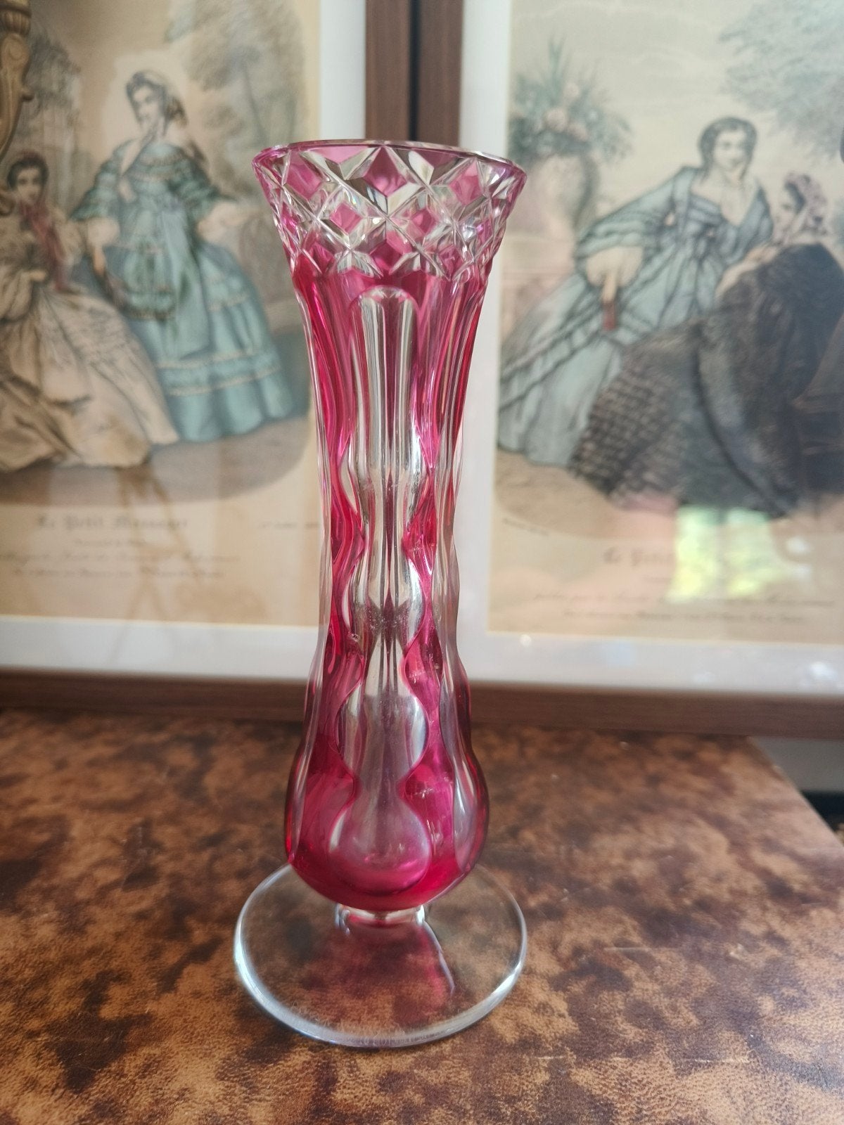 Val Saint Lambert vaasje voor orchidee,  kristal, 17 cm, Verzenden