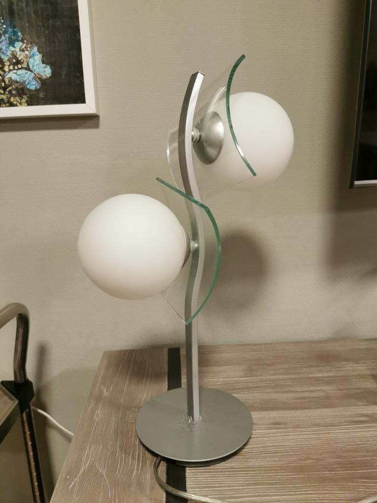 Moderne lamp twee bollen, Ophalen, Gebruikt, Modern, 50 tot 75 cm