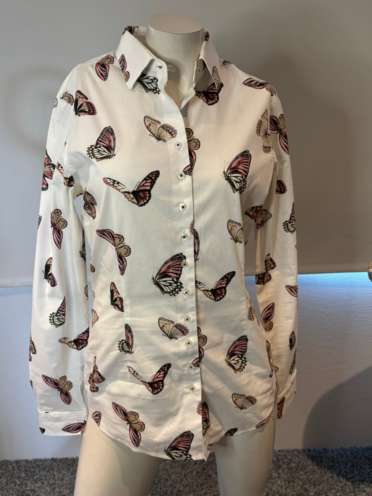 Cavallaro blouse met vlinders maat 38, Ophalen of Verzenden, Zo goed als nieuw, Maat 38/40 (M), Wit