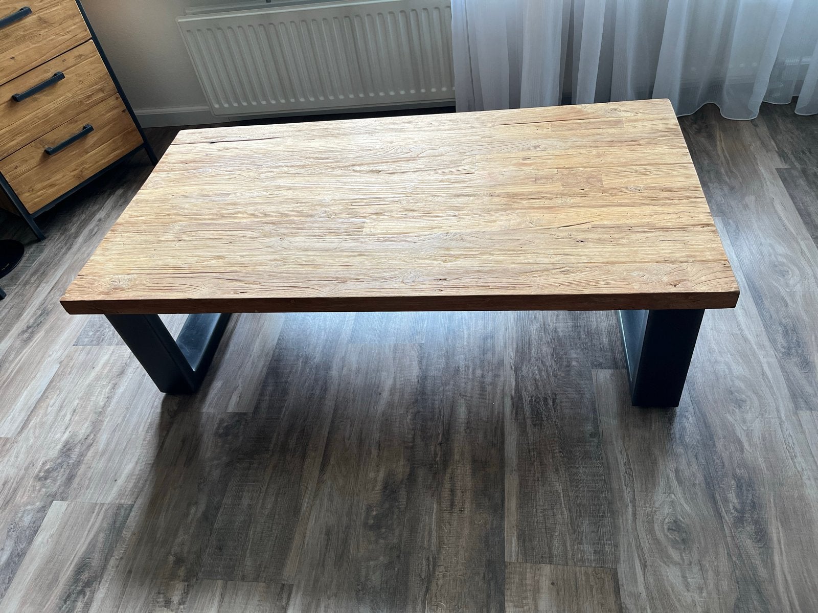 Teakhouten salontafel Romaro 135x70x40, Ophalen, Gebruikt, 100 tot 150 cm, Teakhout