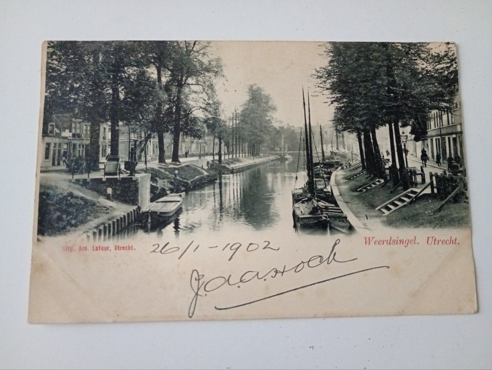 Utrecht Weerdsingel met Scheepvaart 1902, Ophalen of Verzenden, Voor 1920, Gelopen, Utrecht
