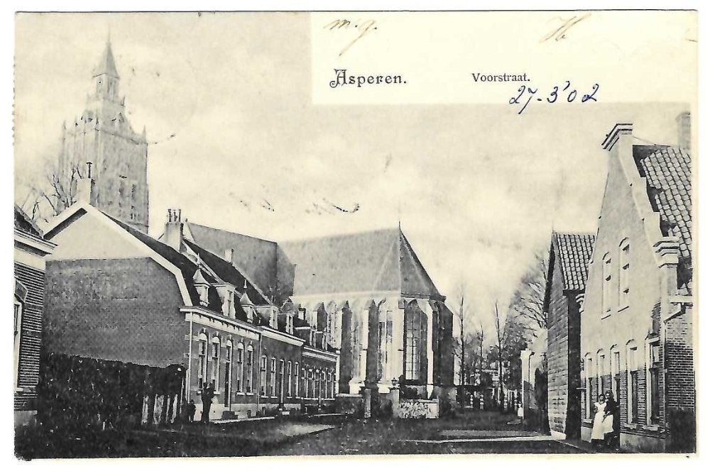 Asperen - Voorstraat, Verzamelen, Ansichtkaarten | Nederland, Verzenden, Voor 1920, Gelopen, Zuid-Holland