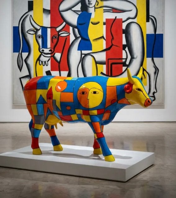 Nieuw Cow Parade koe Chromatic Pastures gratis verzending., Antiek en Kunst, Ophalen of Verzenden, Beeld