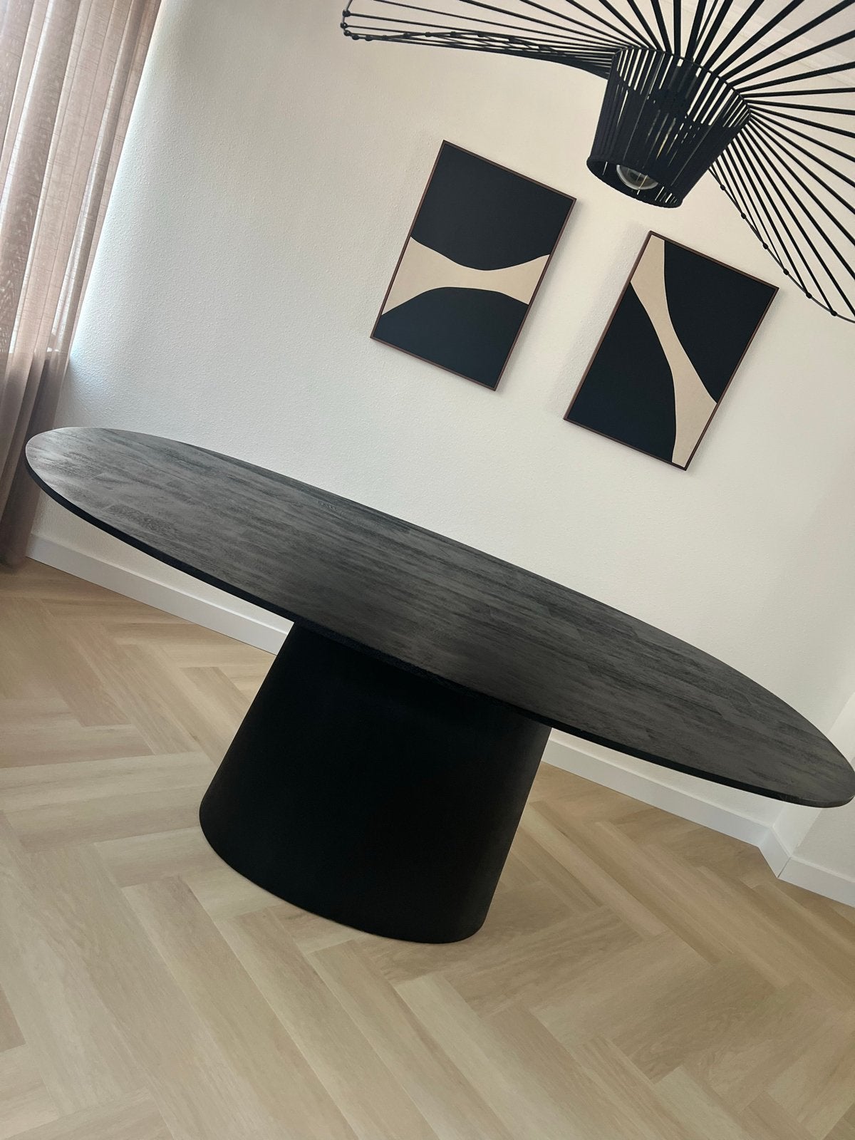 Eleonora Eettafel Aron 200x110 - Zwart, Ophalen, 100 tot 150 cm, Zo goed als nieuw, 150 tot 200 cm