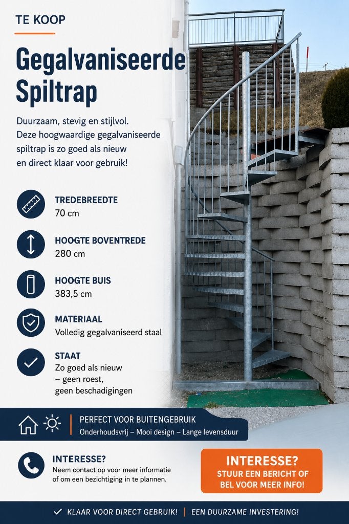 Gegalvaniseerde Spiltrap zo goed als nieuw!, Doe-het-zelf en Verbouw, Ladders en Trappen, Ophalen, Zo goed als nieuw, Trap, 2 tot 4 meter