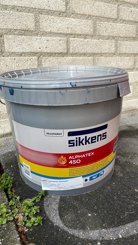 Sikkens alphatex 4so, Doe-het-zelf en Verbouw, Ophalen of Verzenden, Zo goed als nieuw, Blauw