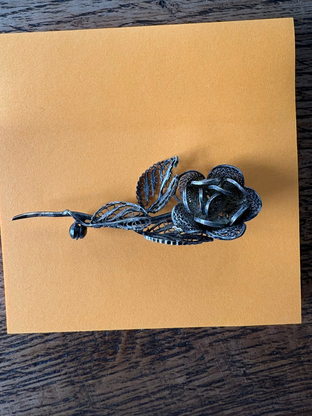 Antieke Zilveren Filigraan Broche - Roos met Merkteken, Ophalen of Verzenden, Zilver