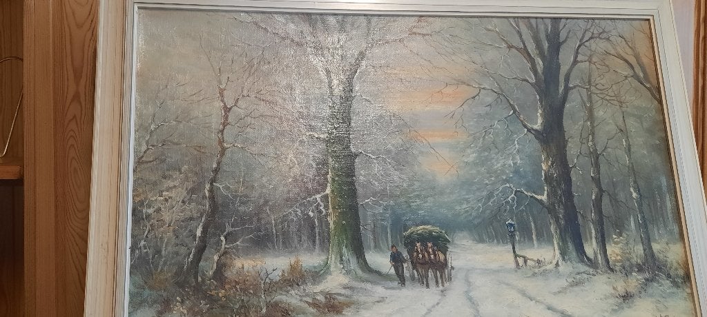 schilderij  Dirk Kubbe, Doek, Overige technieken, Ophalen of Verzenden, Landschap