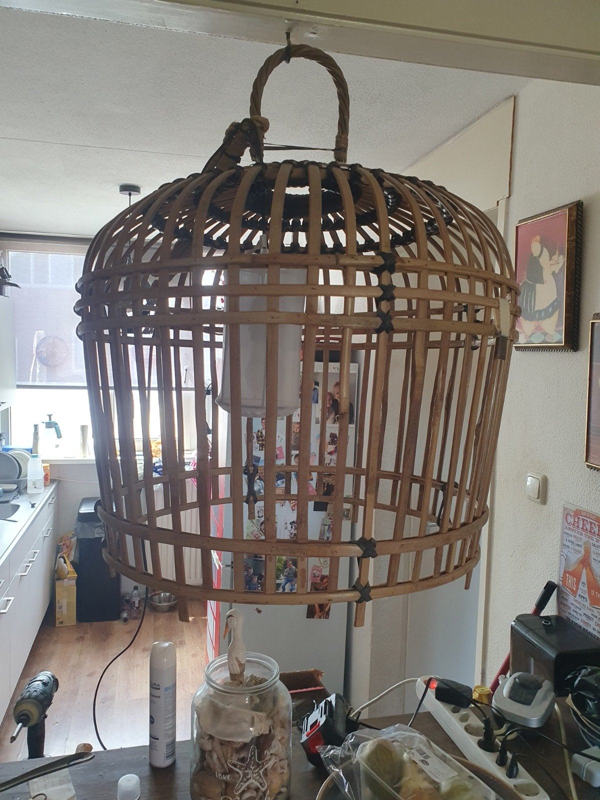 Rivera mason bamboe lamp, Ophalen, Zo goed als nieuw