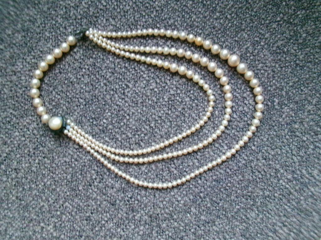antieke 3 delige parelketting, Ophalen of Verzenden, Overige materialen