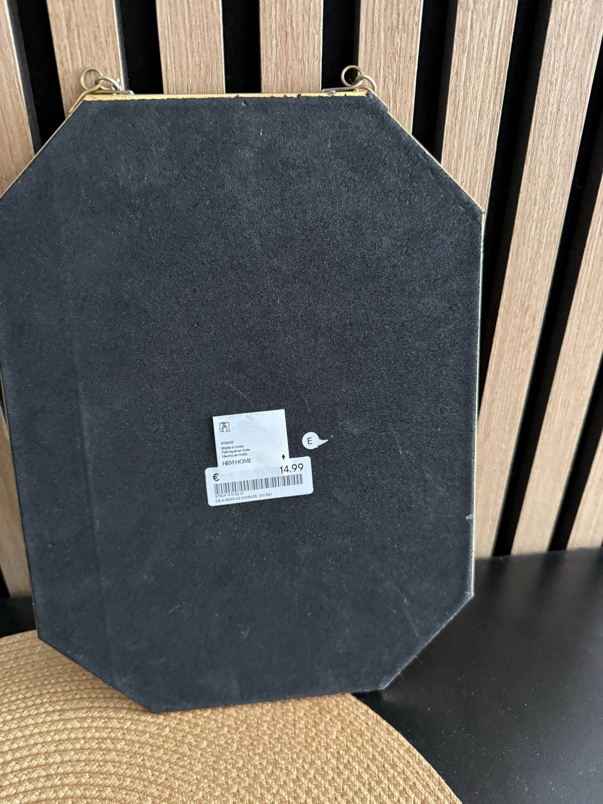 Gouden spiegel met ketting van H&M Home, Ophalen, Minder dan 50 cm, Zo goed als nieuw, Minder dan 100 cm