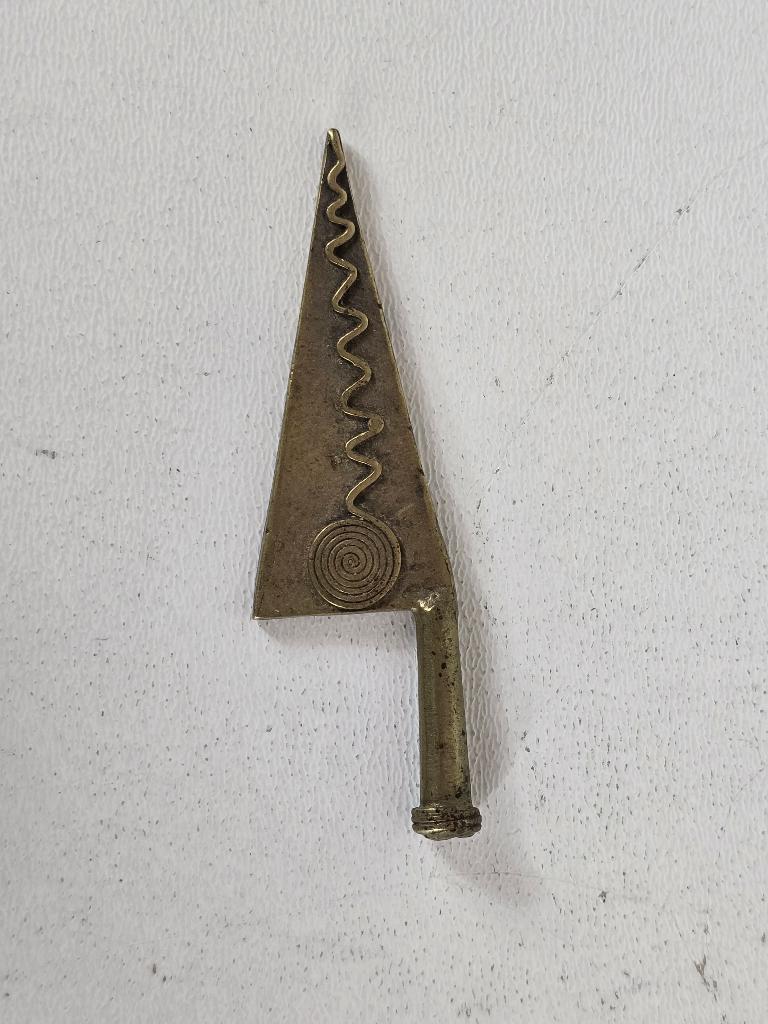 Amulet ritueel mes, brons, Akan, Ghana, 19e eeuw, Ophalen of Verzenden, Brons