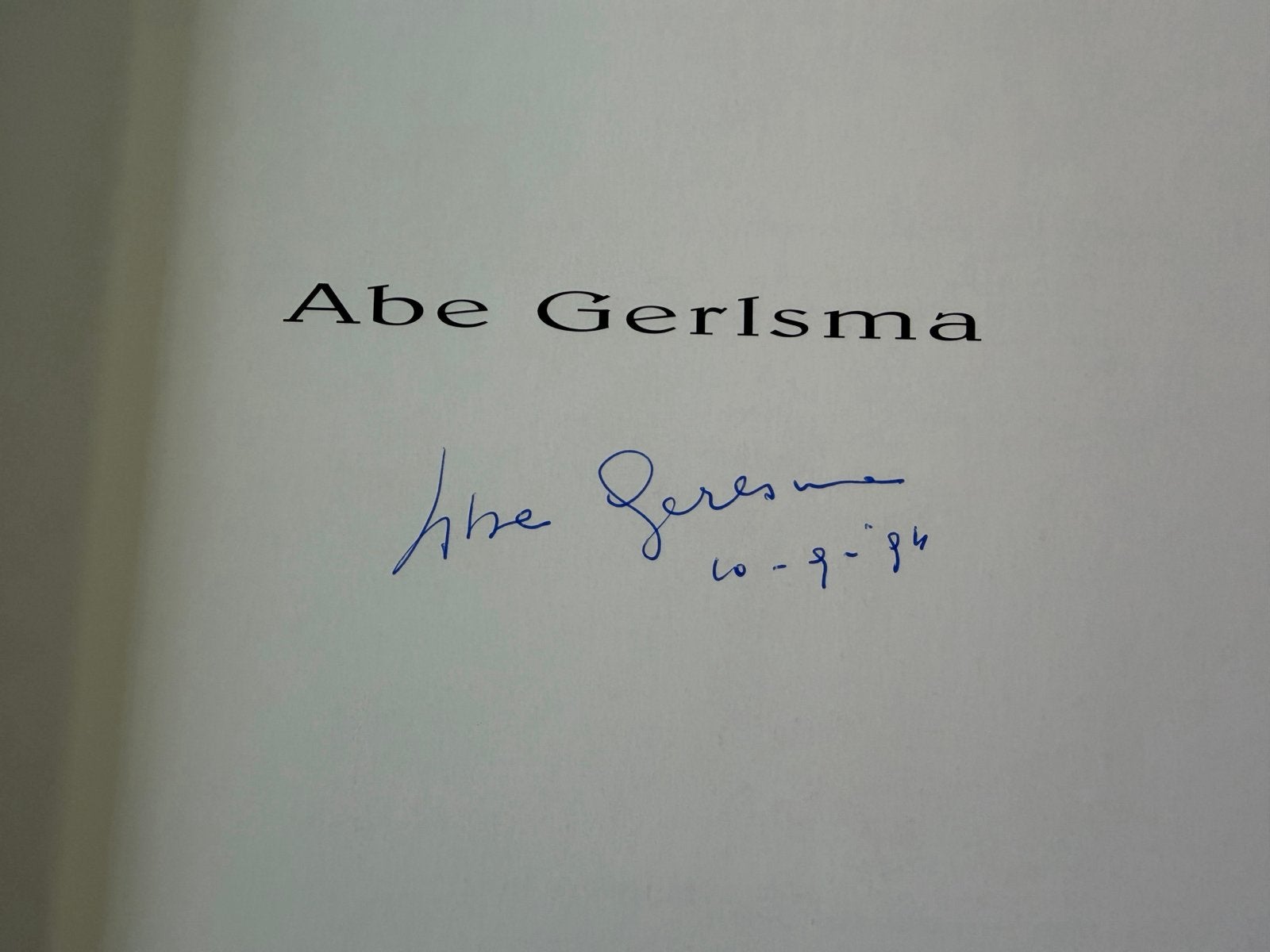 Gesigneerd boek Abe Gerlsma, Ophalen, Zo goed als nieuw, Fotografie algemeen