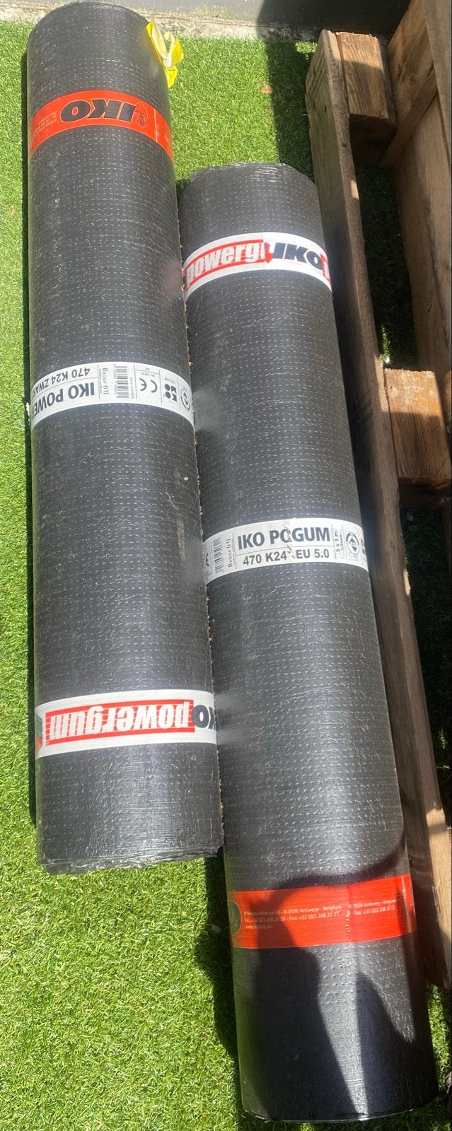 2X IKO Powergum Dakleer Rollen - Nieuw- bituum, Ophalen, Overige materialen, Zwart, Nieuw