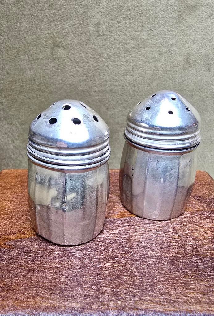 Antiek zilveren peper en zout setje, Antiek en Kunst, Ophalen of Verzenden