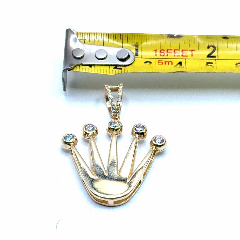 Gouden Kroon Hanger met stenen, Overige voorstellingen, Www.bredajuwelier.nl, Nieuw, Ophalen of Verzenden