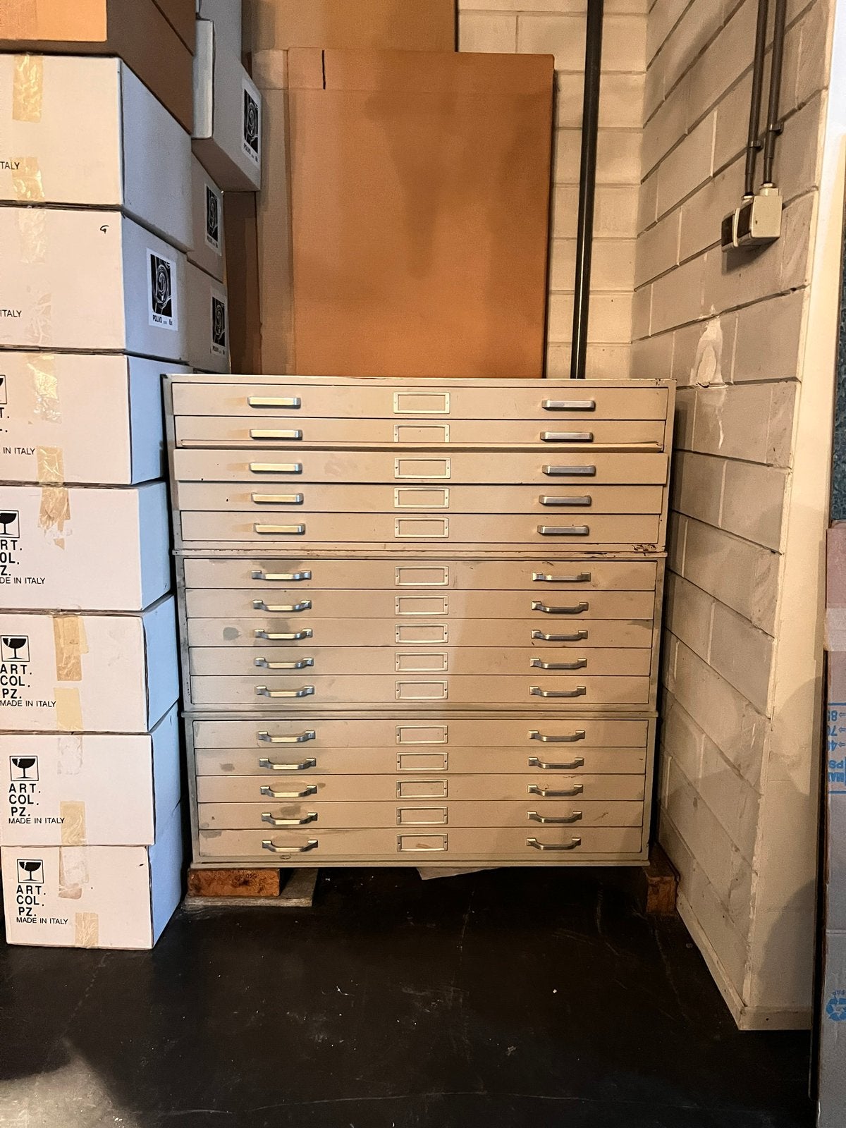 3 stalen ladenkasten 103x68x39cm, Huis en Inrichting, Ophalen, Metaal/retro, Gebruikt, 100 tot 150 cm