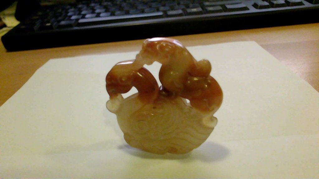 Oude Chinese Jade amulet met Drakenmotief, Ophalen of Verzenden