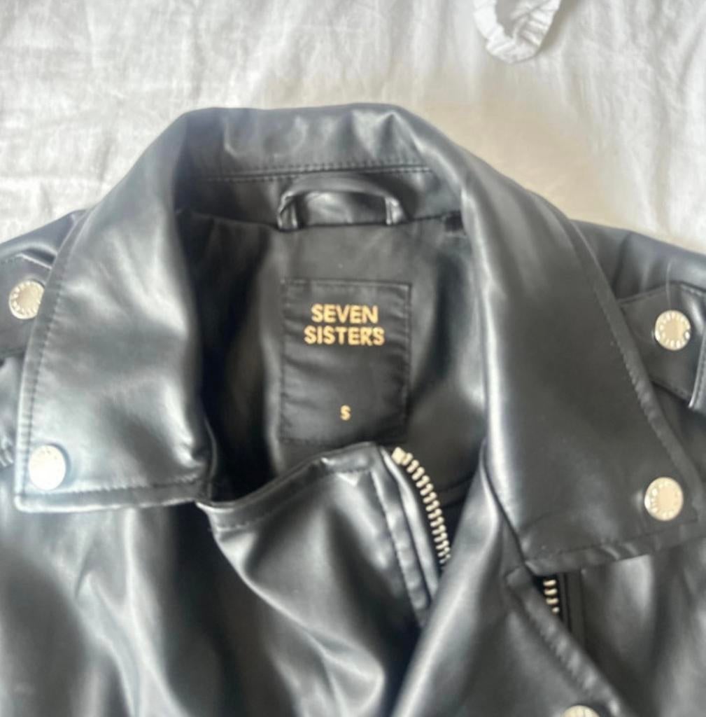 Seven Sisters Zwart Leren Gilet Maat S, Ophalen of Verzenden, Zo goed als nieuw, Maat 36 (S), Zwart