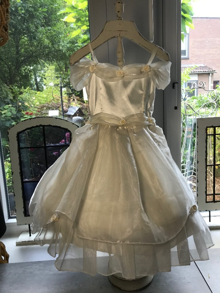 Vintage kinderfeestjurk hoepel strik onderrok mooi v. paspop, Ophalen of Verzenden