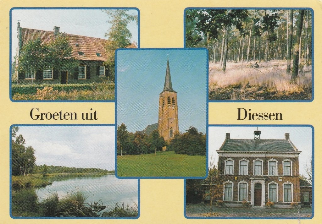 DIESSEN Boerderij Meer Kerk Huis Kempenbos Recreatie, Verzamelen, Ansichtkaarten | Nederland, Verzenden, 1980 tot heden, Gelopen