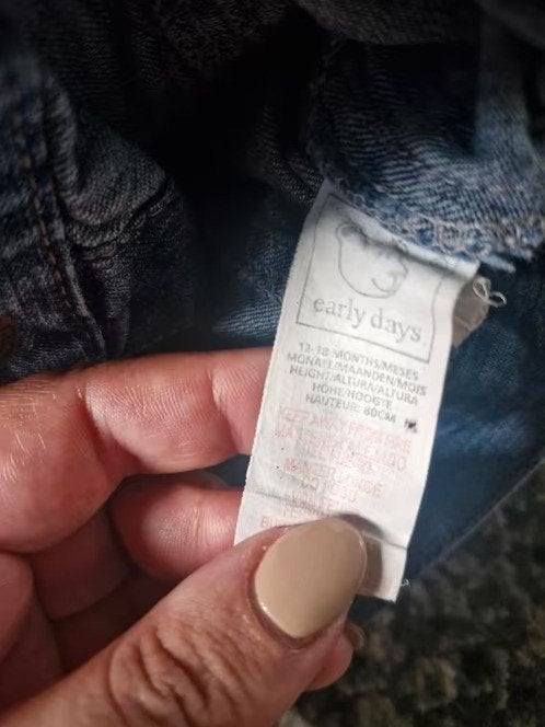 Blauw spijkerjasje Maat 80 h3, Kinderen en Baby's, Babykleding | Maat 80, Meisje, Early Days, Ophalen of Verzenden, Zo goed als nieuw