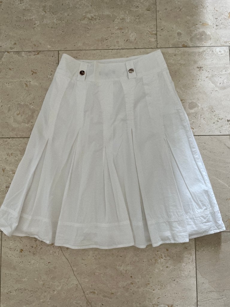 Jette (JOOP!): z.g.a.n. wit geplooid rokje maat 36, Kleding | Dames, Rokken, Verzenden, Wit, Zo goed als nieuw, Knielengte