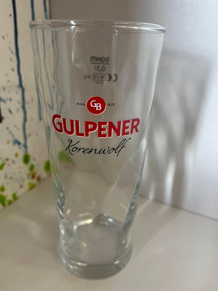 Gulpener Korenwolf bierglazen set van 6 glazen, Ophalen of Verzenden, Nieuw, Glas of Glazen, Gulpener